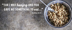 FMSC Facebook cover - For I was hungry and you gave me something to eat - Matthew 25:35