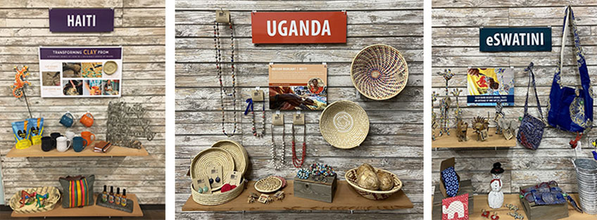 collections of artisan-made items such as mugs, purses, metal art, and more