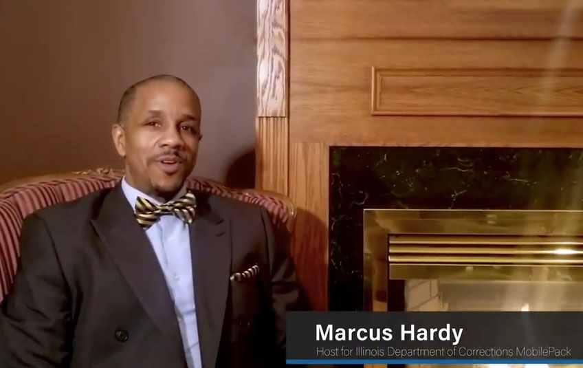 A still shot from a video interview with Marcus Hardy
