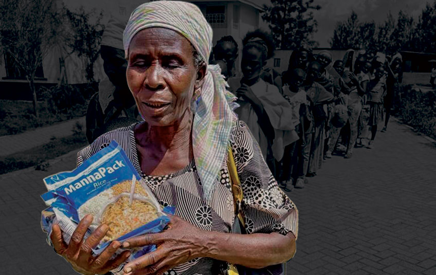 woman holding bags of FMSC food