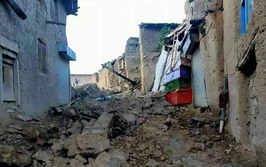 Rubble after Afghanistan earthquake