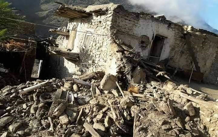 A building destroyed by the June 2022 Afghanistan earthquake