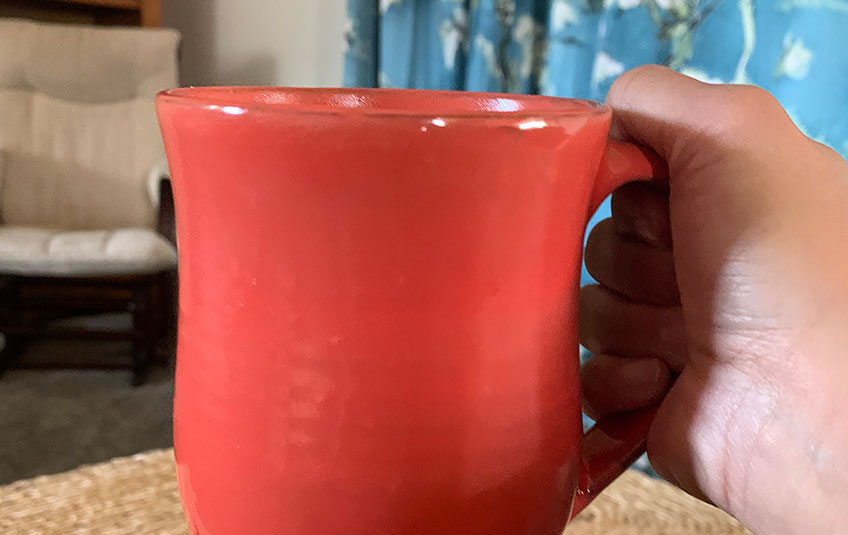 red mug made in Haiti
