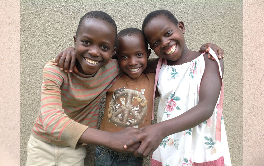 Emma and siblings in Uganda