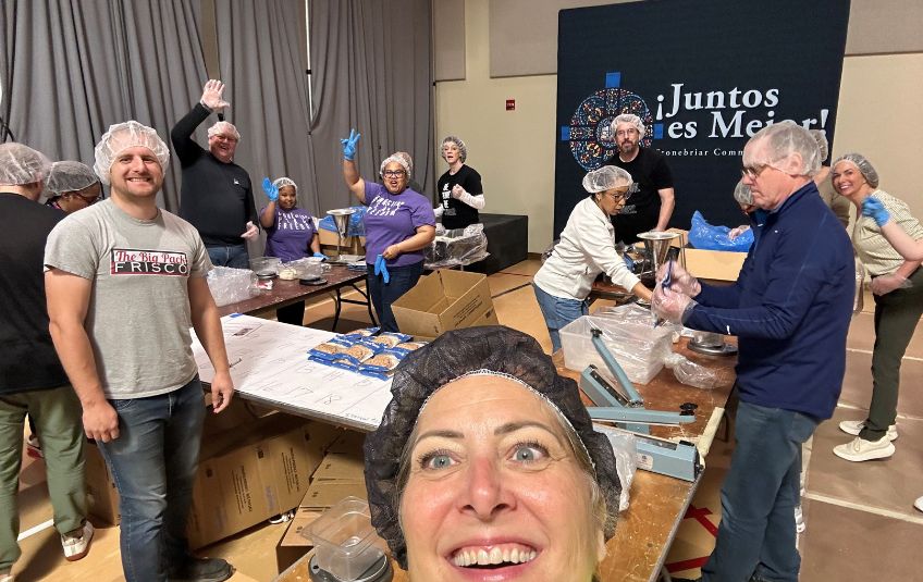 Mary Jane Journey selfie with others at a MobilePack. 