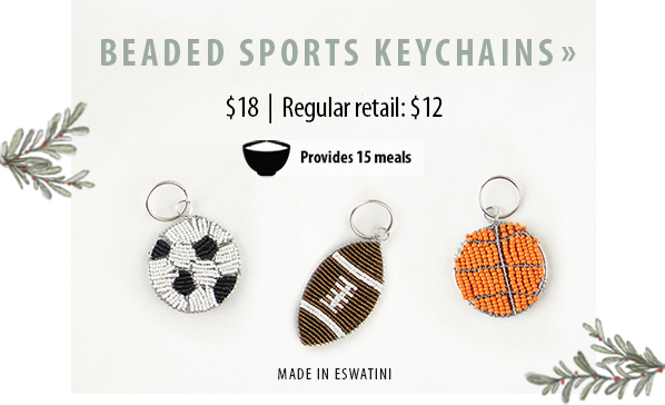 beaded sports keychains