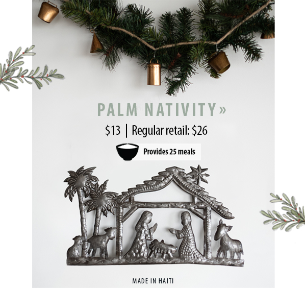 palm nativity scene