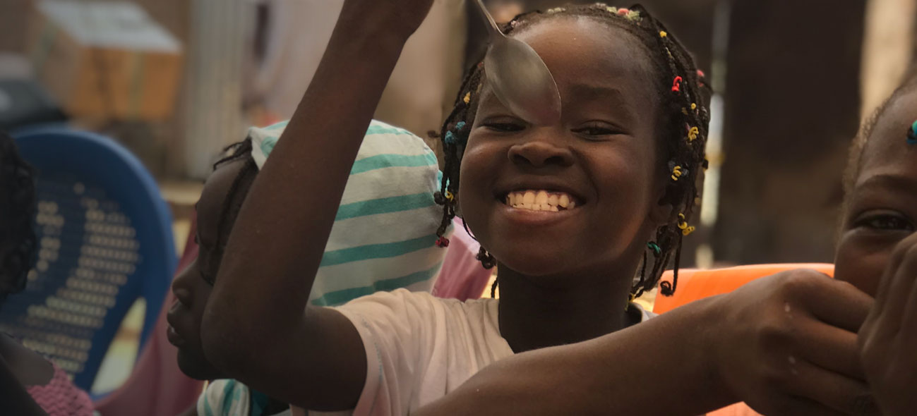 girl eating FMSC food